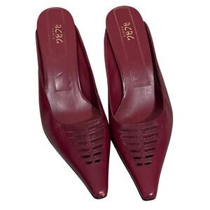 Women's Size 8.5 Vintage BCBG Paris Red Leather Pointed Toe Kitten Heels